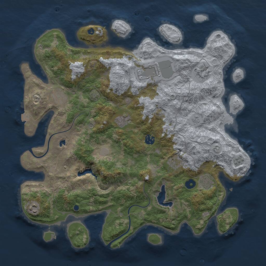 Rust Map: Procedural Map, Size: 4000, Seed: 2031334846, 13 Monuments