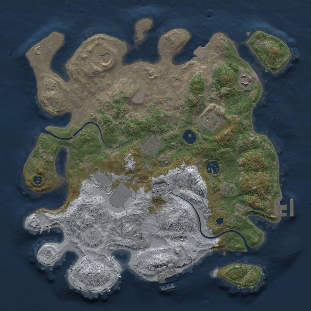Rust Map: Procedural Map, Size: 3500, Seed: 10696910, 13 Monuments