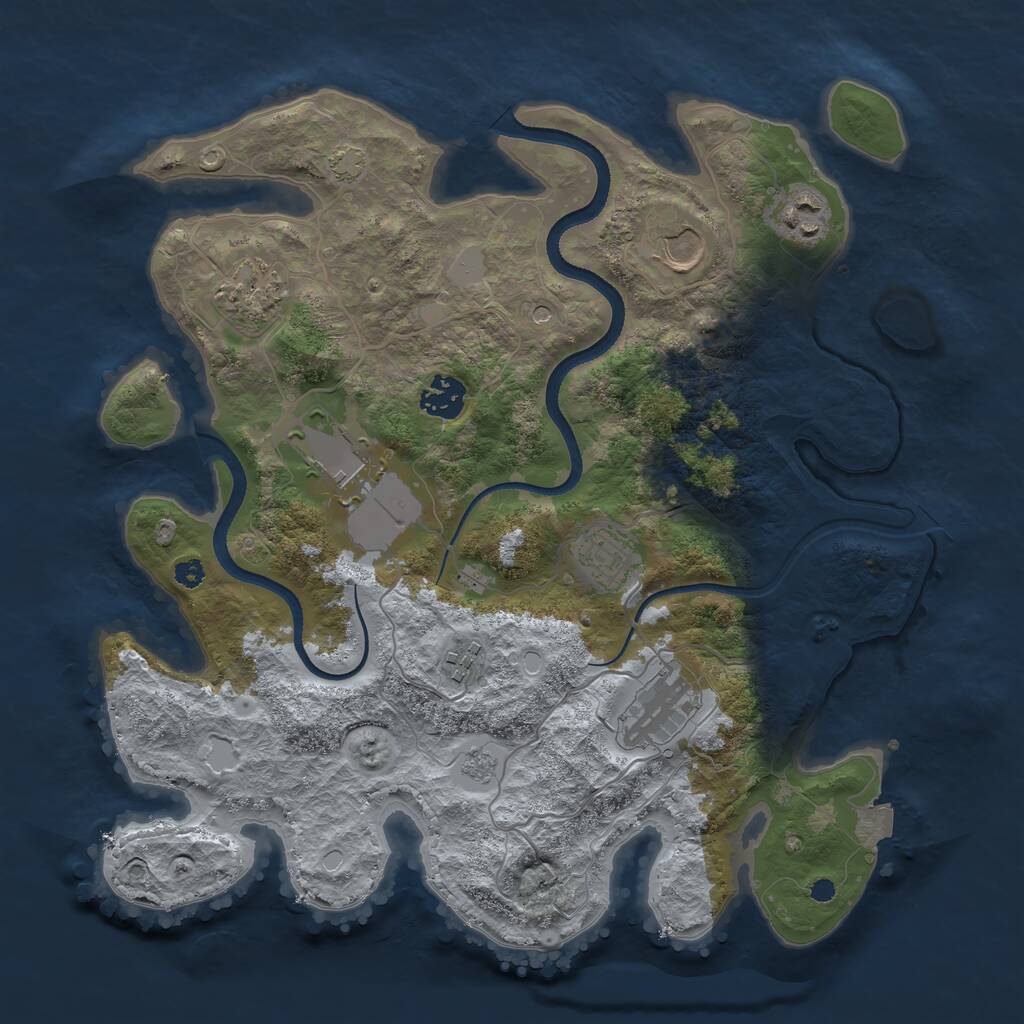 Rust Map: Procedural Map, Size: 3500, Seed: 32017566, 12 Monuments