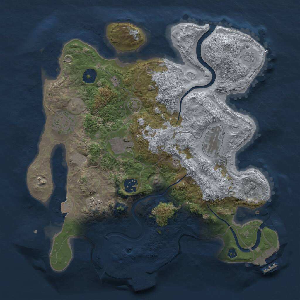 Rust Map: Procedural Map, Size: 3150, Seed: 947, 11 Monuments
