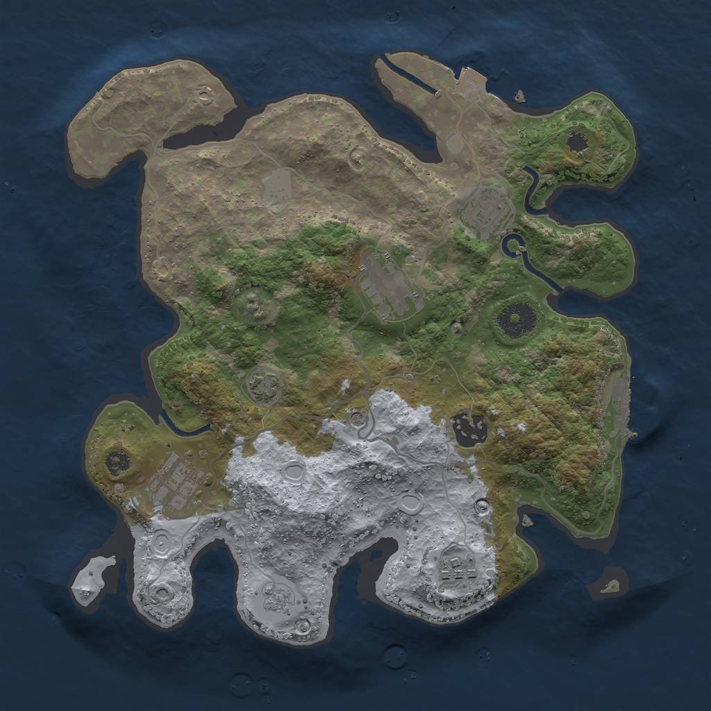 Rust Map: Procedural Map, Size: 3000, Seed: 79849, 12 Monuments