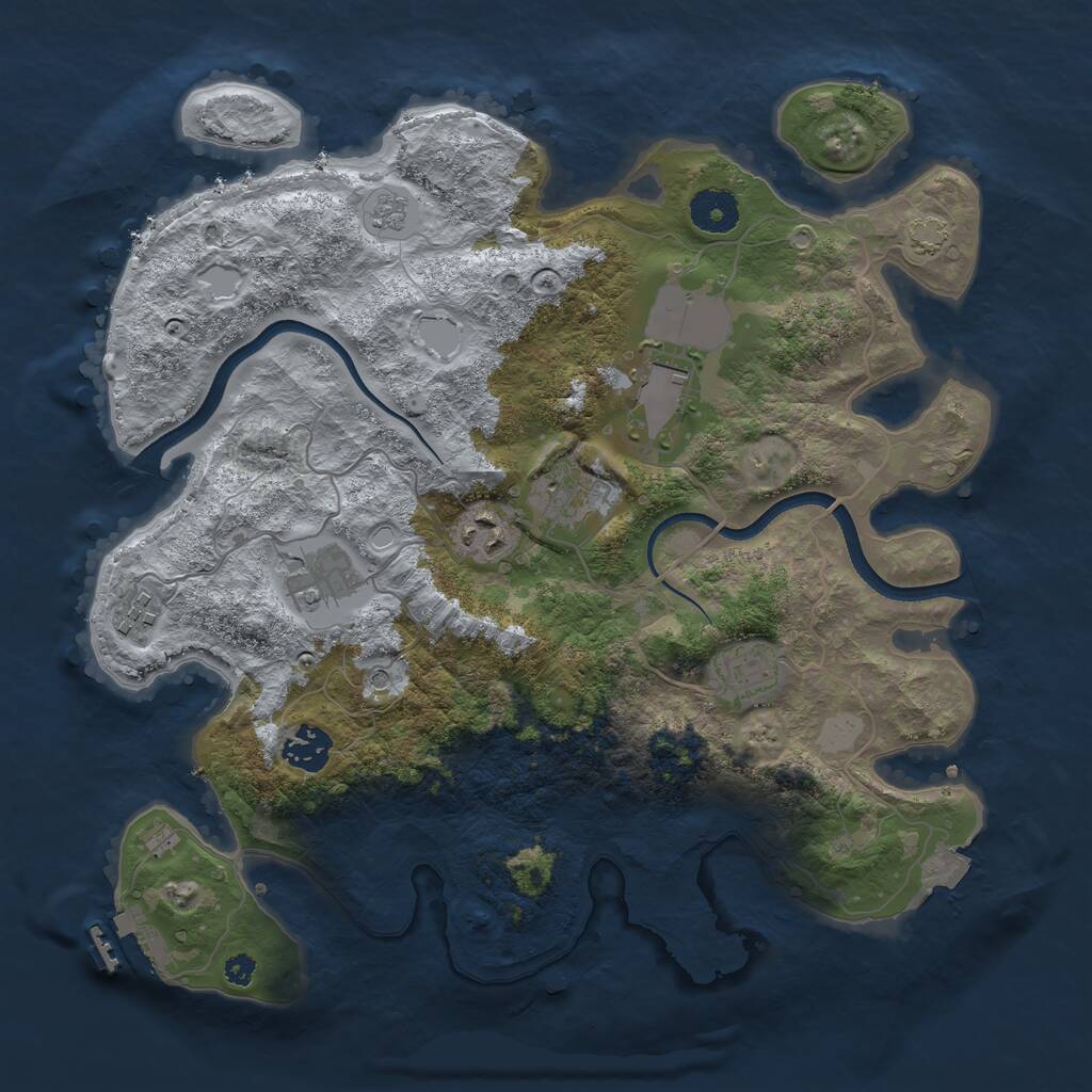 Rust Map: Procedural Map, Size: 3500, Seed: 790757878, 12 Monuments
