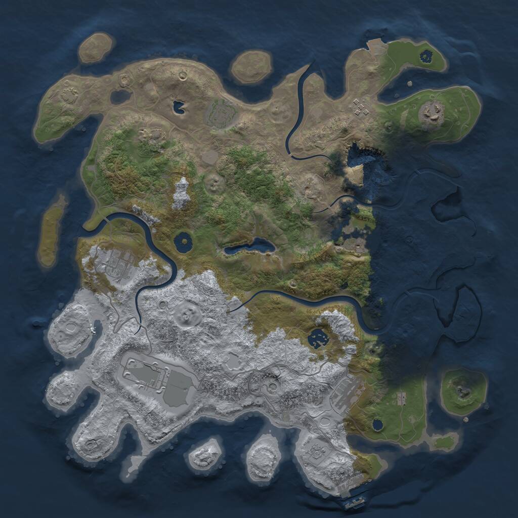 Rust Map: Procedural Map, Size: 4000, Seed: 1426879260, 15 Monuments