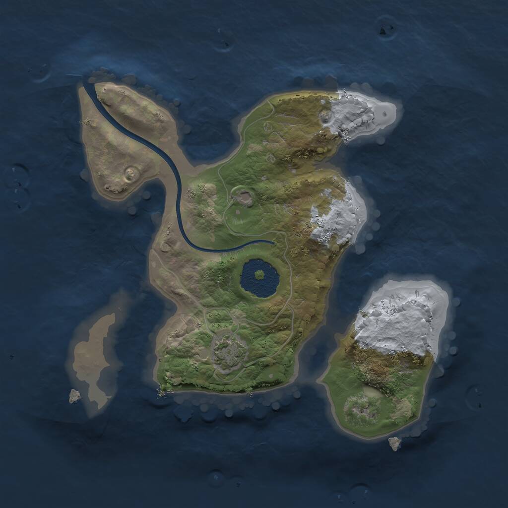 Rust Map: Procedural Map, Size: 2000, Seed: 2041976, 2 Monuments