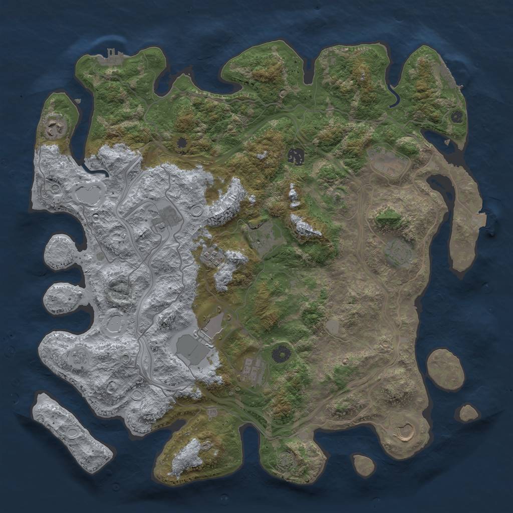 Rust Map: Procedural Map, Size: 4300, Seed: 211023, 18 Monuments