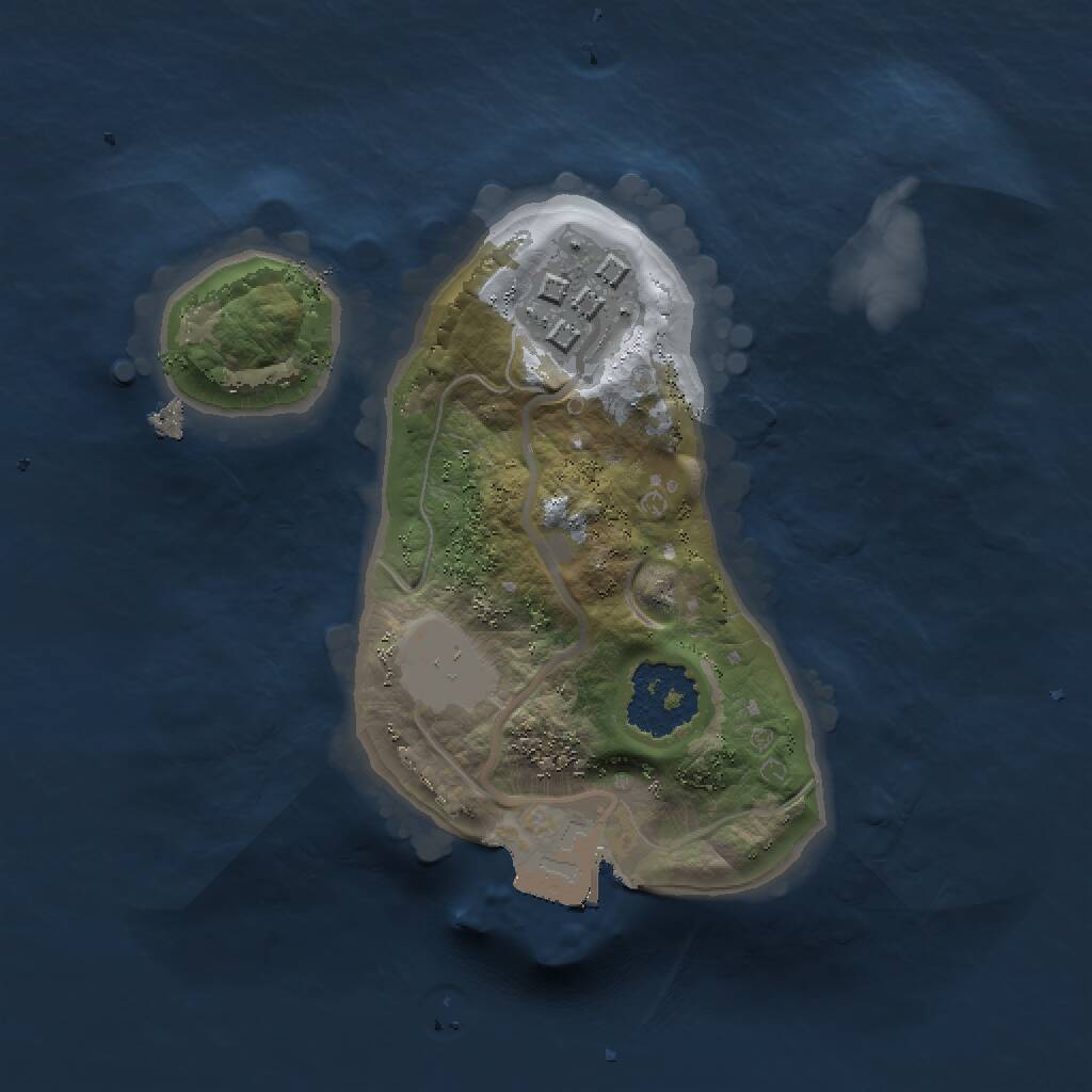 Rust Map: Procedural Map, Size: 1500, Seed: 1689119235, 2 Monuments