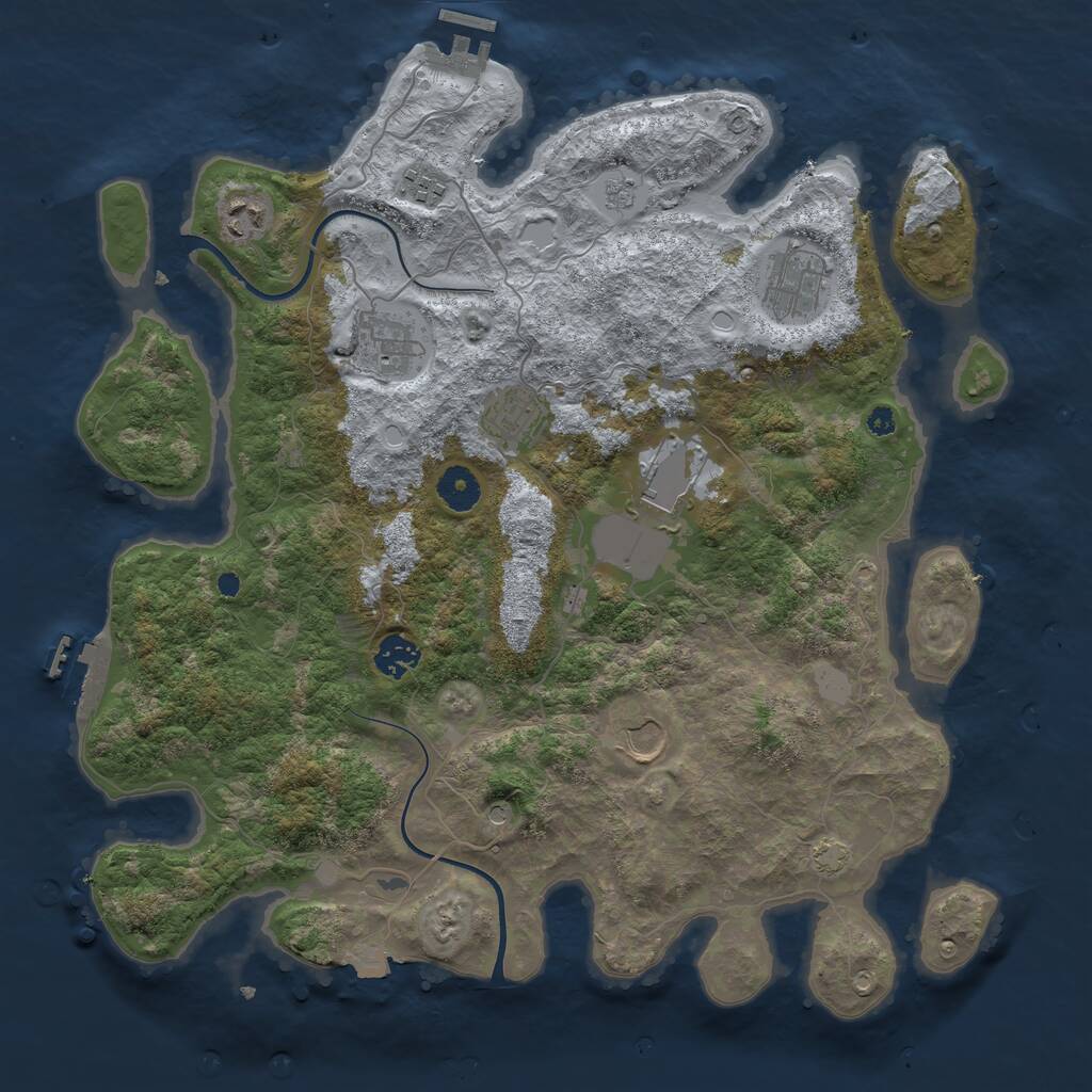 Rust Map: Procedural Map, Size: 3850, Seed: 1478760357, 14 Monuments