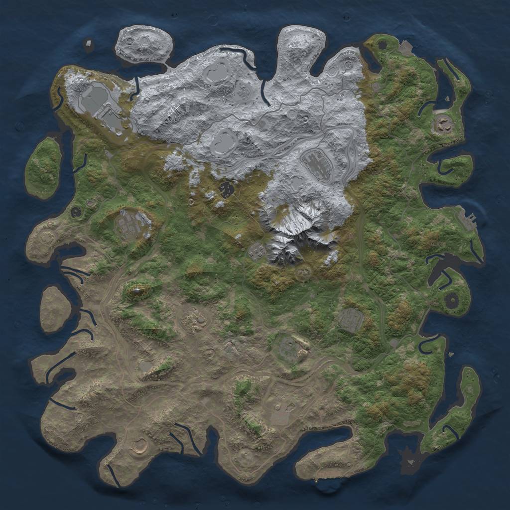 Rust Map: Procedural Map, Size: 5000, Seed: 2615948, 19 Monuments