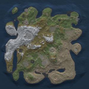 Thumbnail Rust Map: Procedural Map, Size: 3500, Seed: 51368333, 18 Monuments