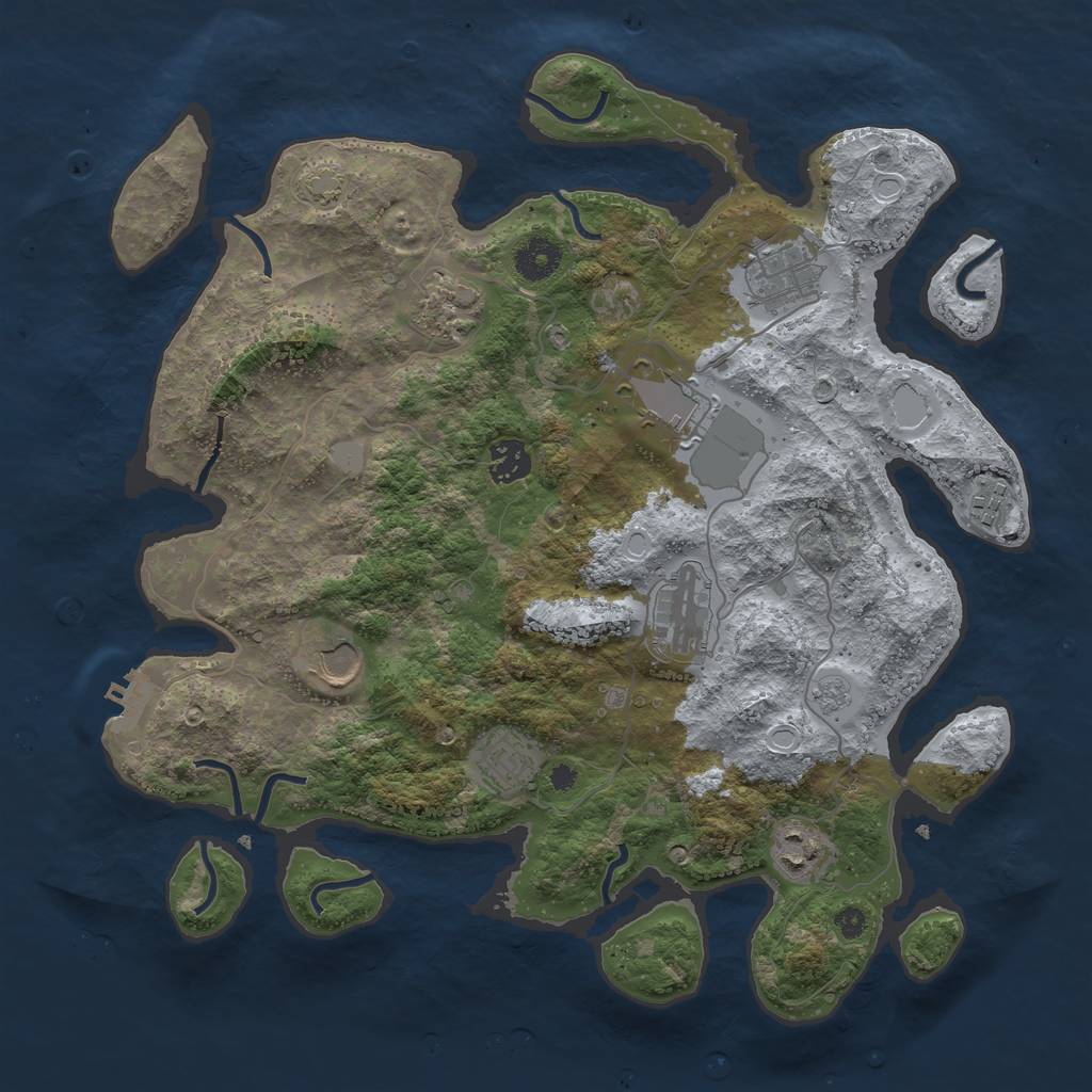 Rust Map: Procedural Map, Size: 3700, Seed: 440557897, 15 Monuments