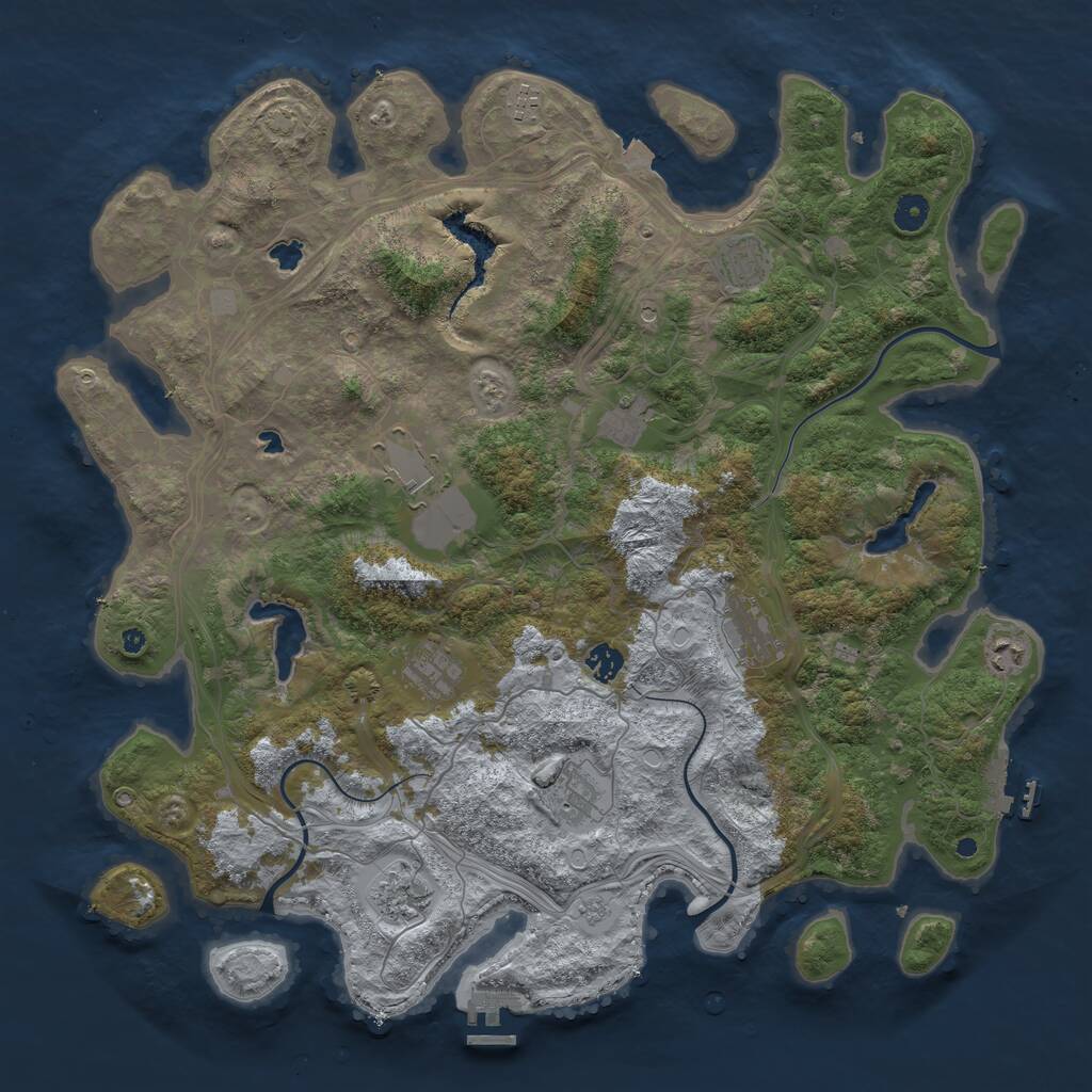 Rust Map: Procedural Map, Size: 4500, Seed: 215565899, 16 Monuments