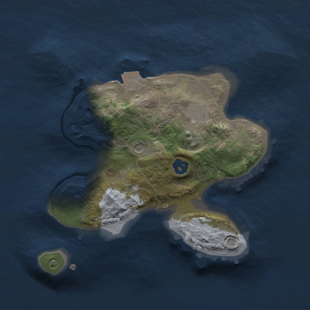 Rust Map: Procedural Map, Size: 2000, Seed: 1042728031, 2 Monuments