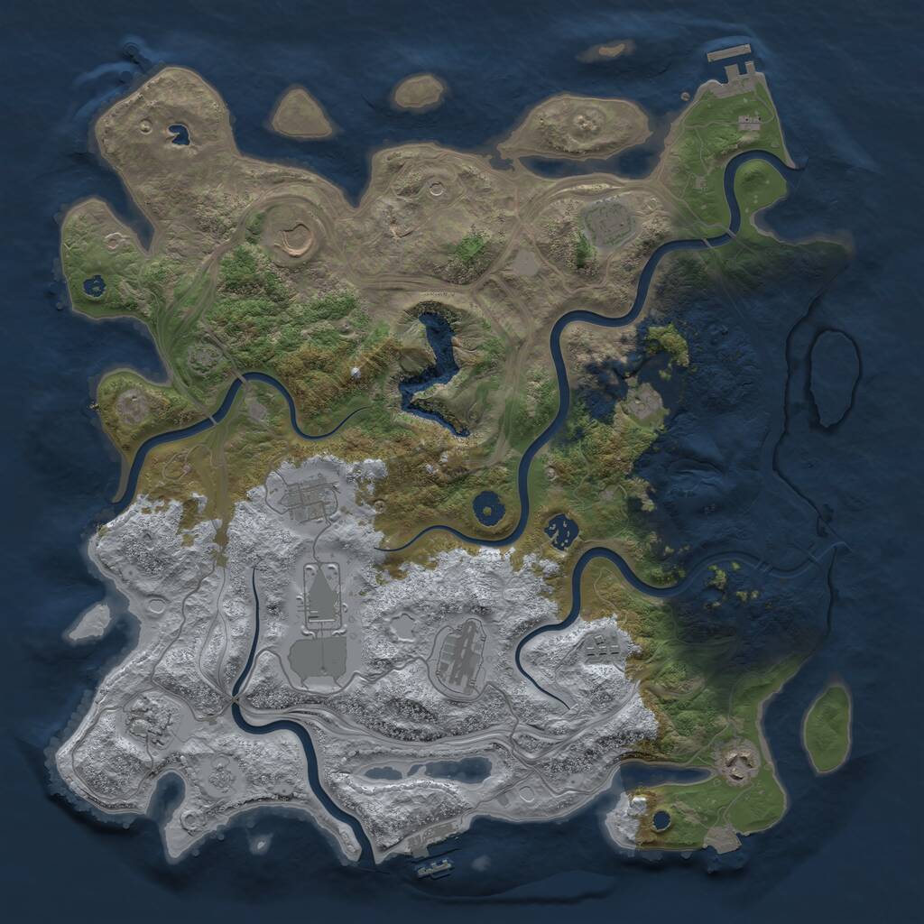 Rust Map: Procedural Map, Size: 4250, Seed: 1881767190, 16 Monuments