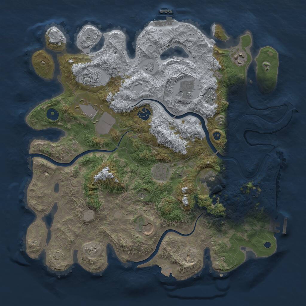 Rust Map: Procedural Map, Size: 3800, Seed: 60475338, 15 Monuments
