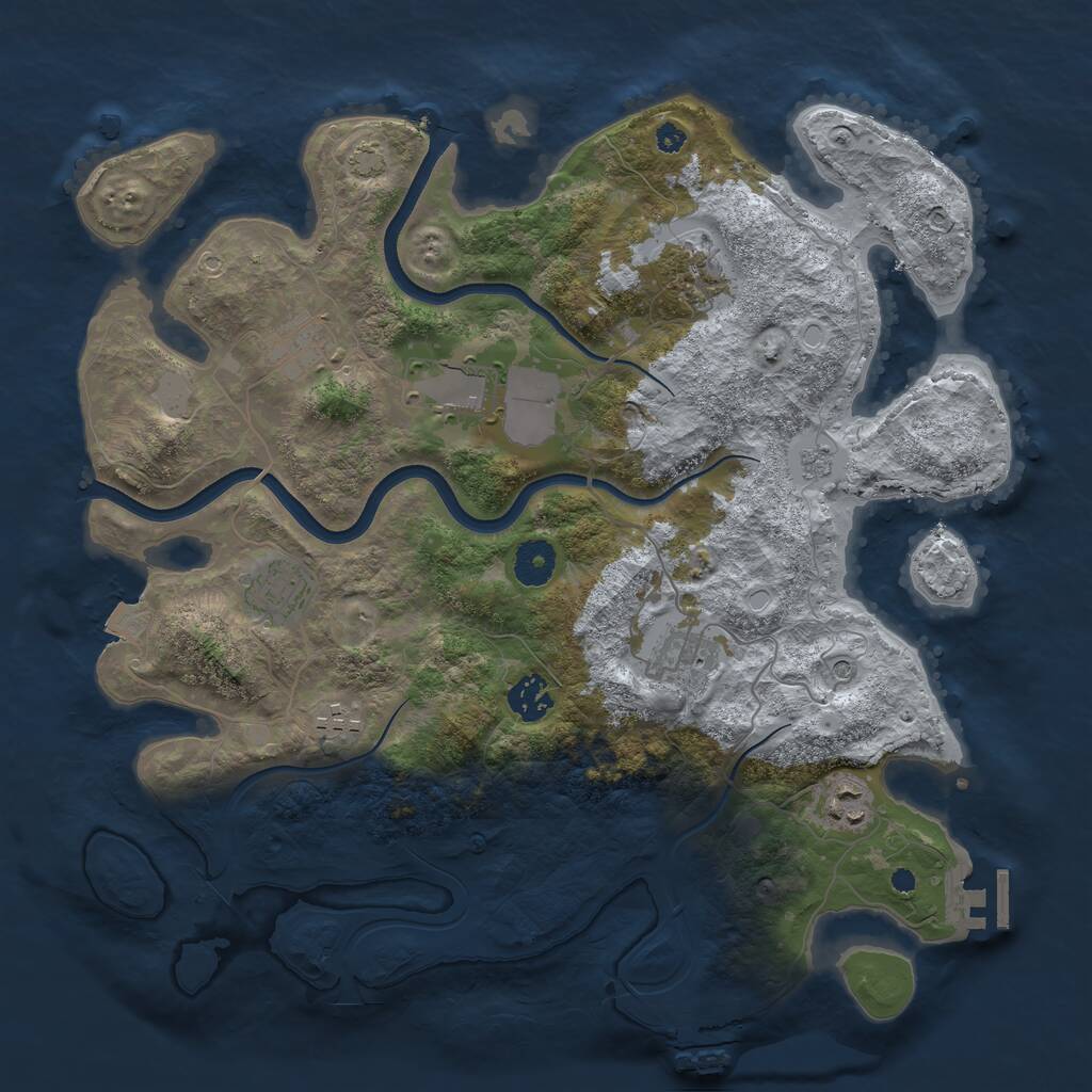 Rust Map: Procedural Map, Size: 3700, Seed: 47021309, 14 Monuments