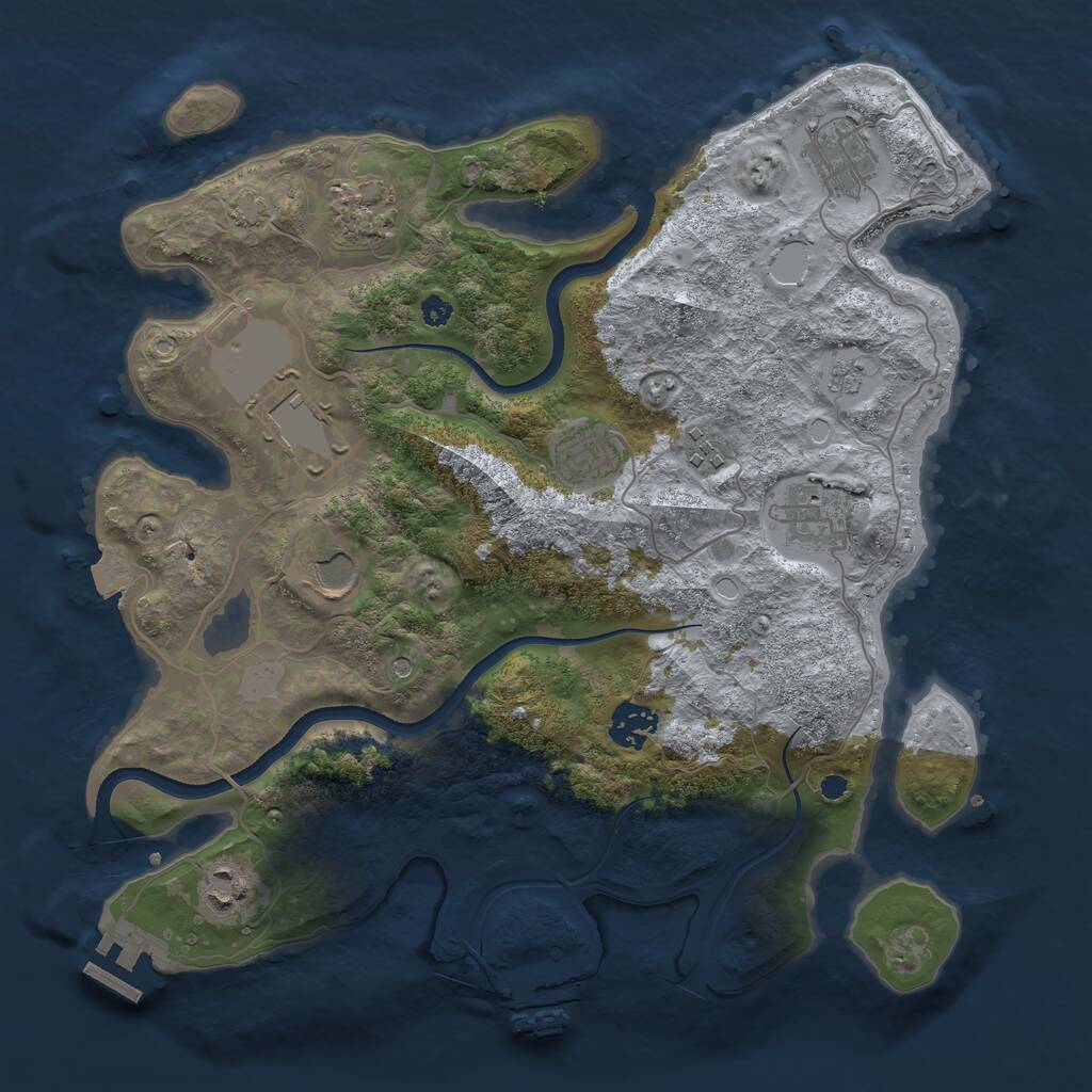 Rust Map: Procedural Map, Size: 3500, Seed: 45102412, 15 Monuments