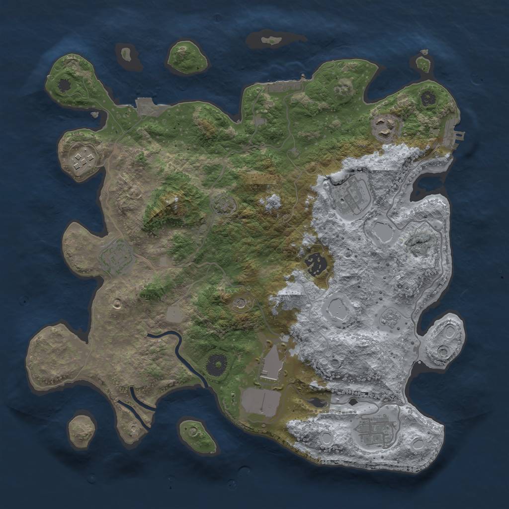 Rust Map: Procedural Map, Size: 3500, Seed: 78215716, 15 Monuments