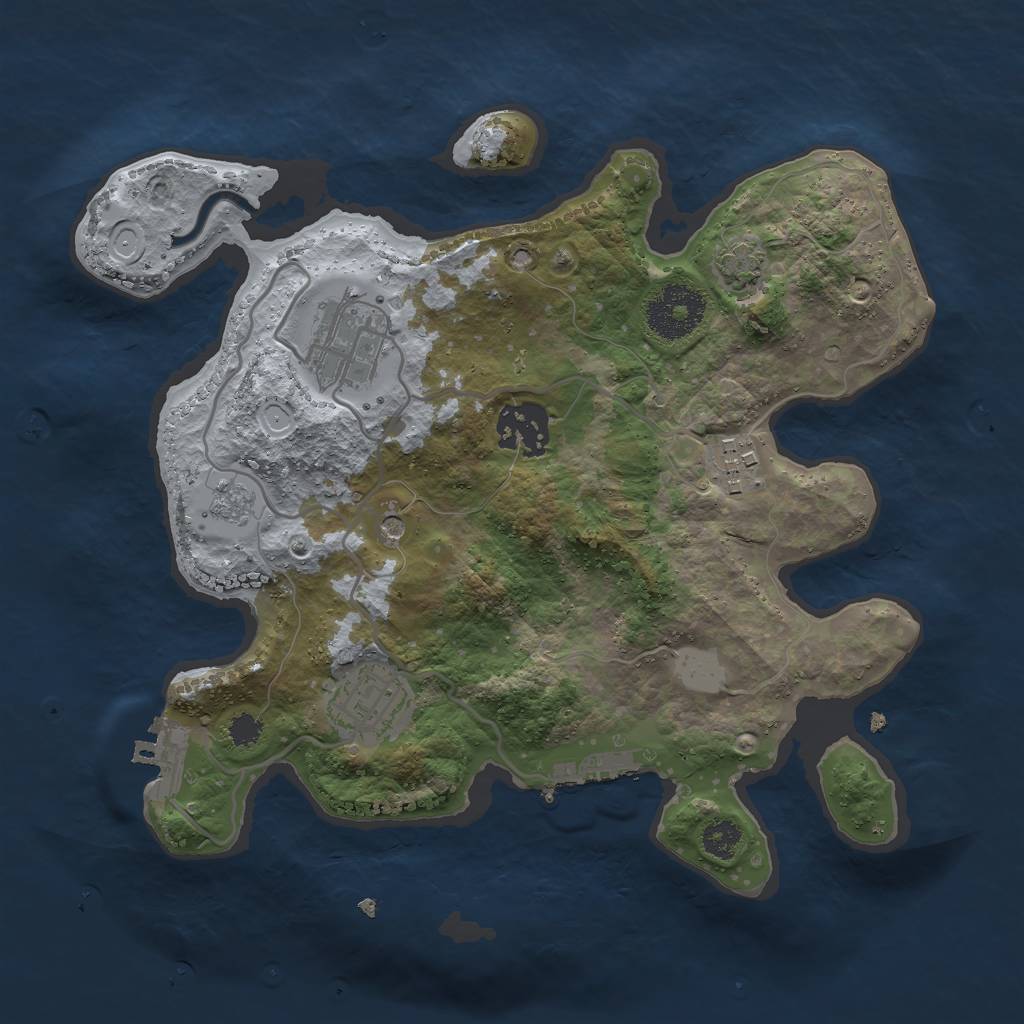 Rust Map: Procedural Map, Size: 2750, Seed: 1358493576, 12 Monuments