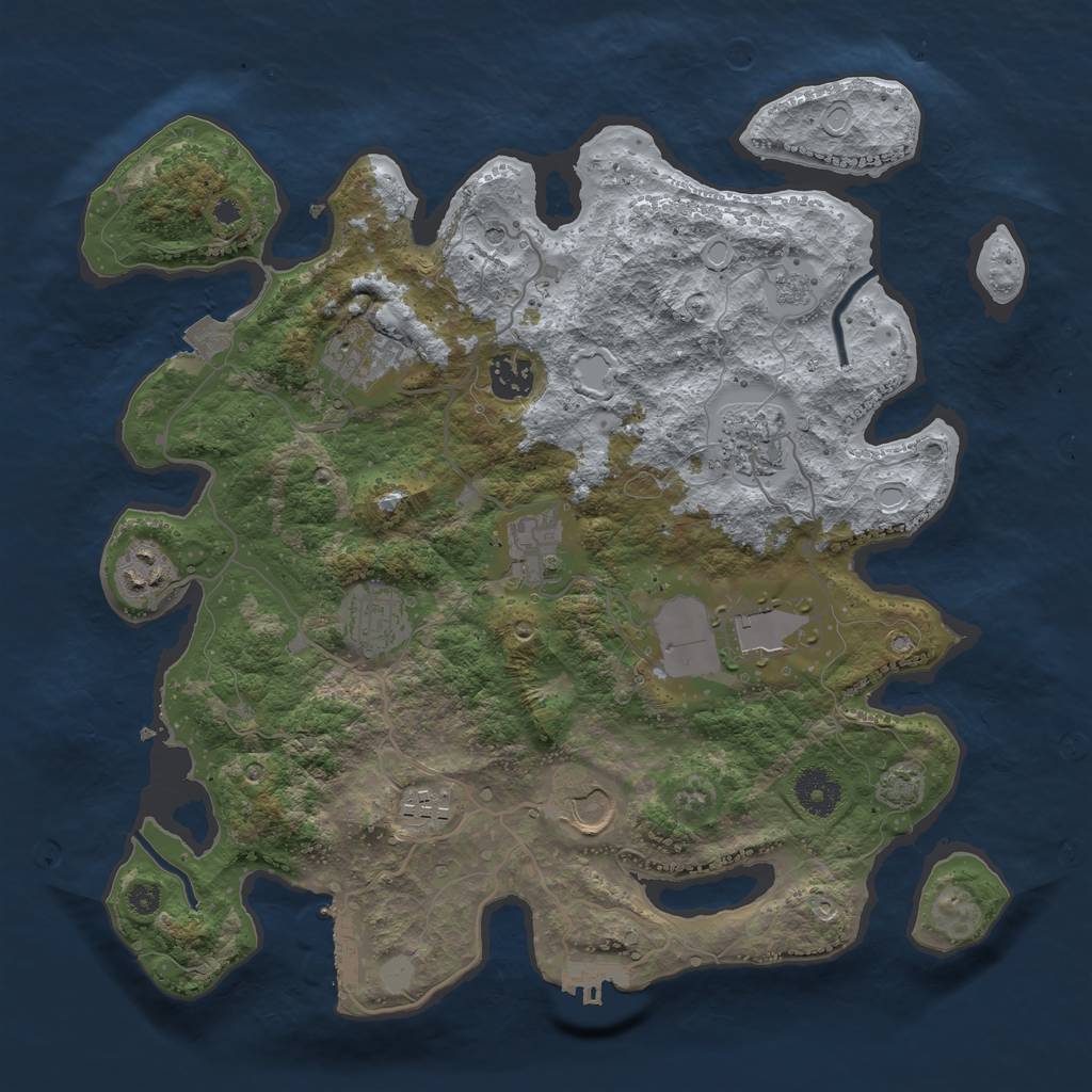 Rust Map: Procedural Map, Size: 3550, Seed: 94158004, 17 Monuments