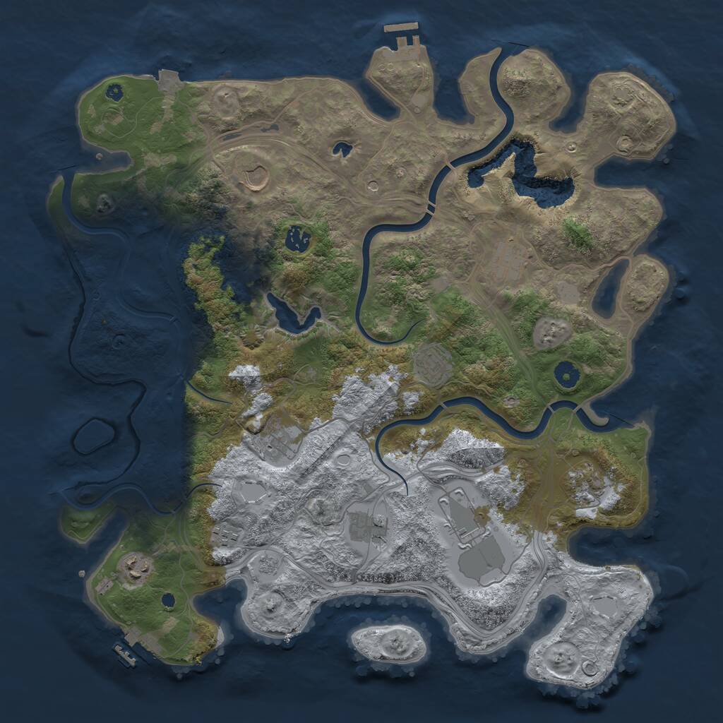 Rust Map: Procedural Map, Size: 4250, Seed: 98923177, 16 Monuments