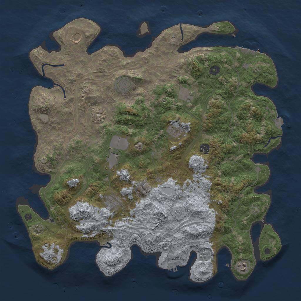 Rust Map: Procedural Map, Size: 4400, Seed: 86501401, 18 Monuments