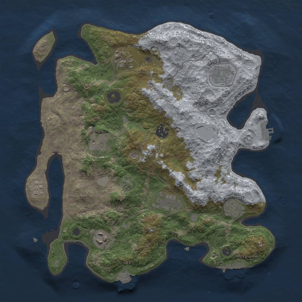 Rust Map: Procedural Map, Size: 3400, Seed: 947, 16 Monuments