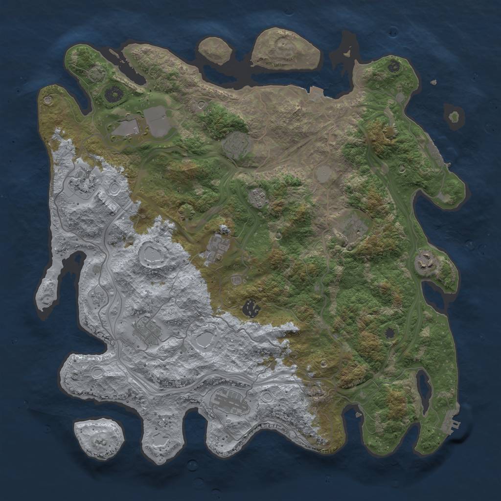 Rust Map: Procedural Map, Size: 4250, Seed: 87271575, 18 Monuments