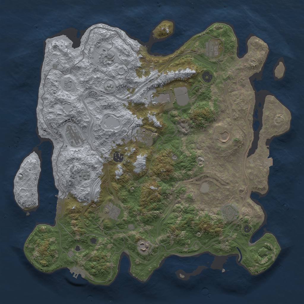 Rust Map: Procedural Map, Size: 4250, Seed: 1066768283, 19 Monuments