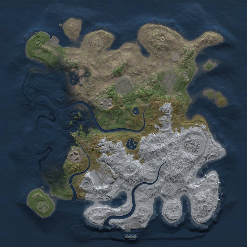 Rust Map: Procedural Map, Size: 3400, Seed: 90708165, 14 Monuments
