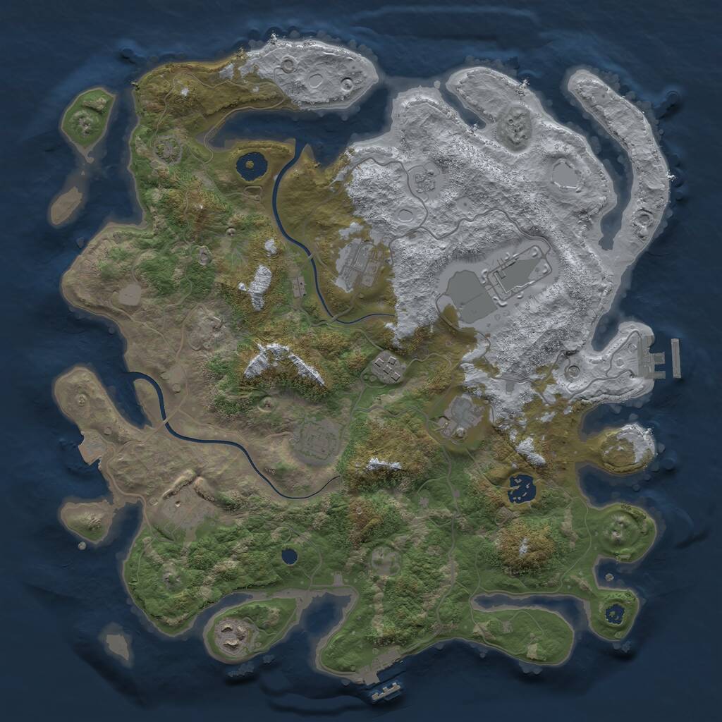 Rust Map: Procedural Map, Size: 3700, Seed: 61524082, 14 Monuments