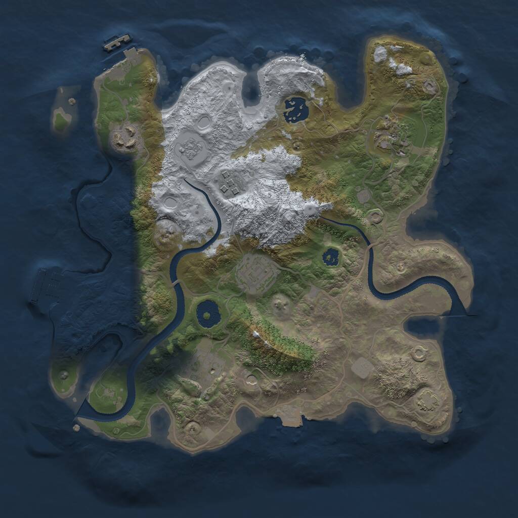 Rust Map: Procedural Map, Size: 3000, Seed: 416005747, 12 Monuments