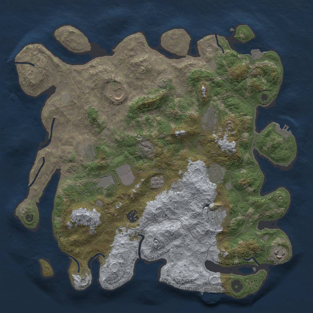 Rust Map: Procedural Map, Size: 4000, Seed: 92839371, 17 Monuments