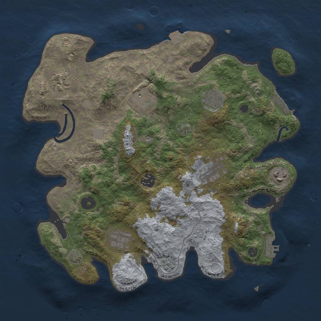 Rust Map: Procedural Map, Size: 3400, Seed: 64204750, 16 Monuments