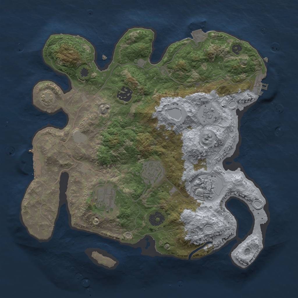 Rust Map: Procedural Map, Size: 3000, Seed: 275657519, 11 Monuments