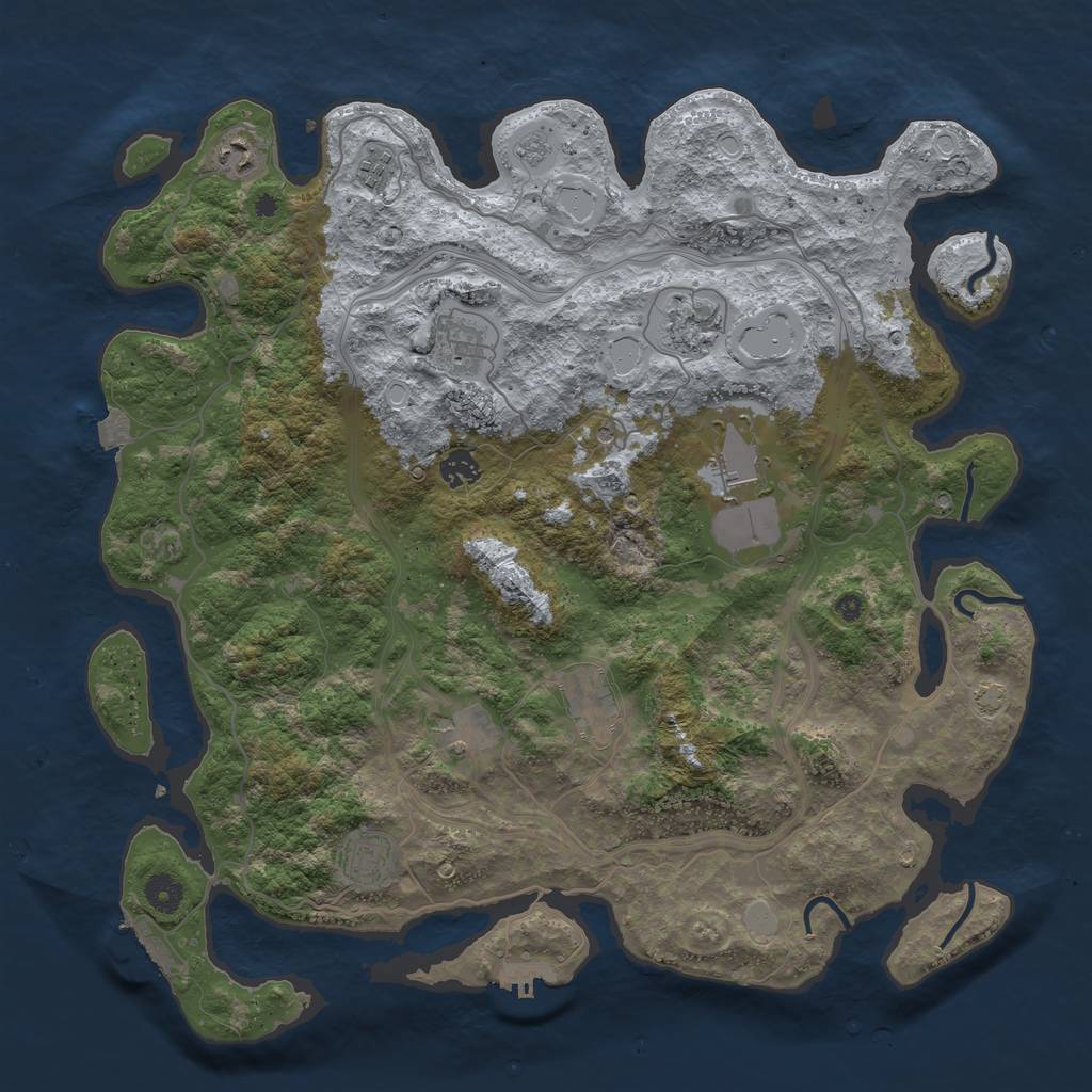 Rust Map: Procedural Map, Size: 4250, Seed: 7732167, 17 Monuments