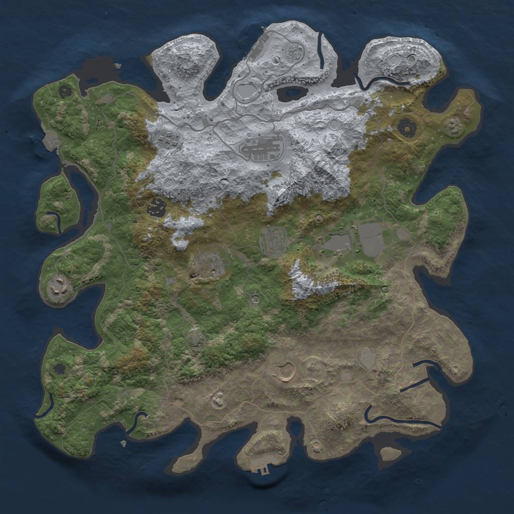 Rust Map: Procedural Map, Size: 4000, Seed: 79656838, 16 Monuments