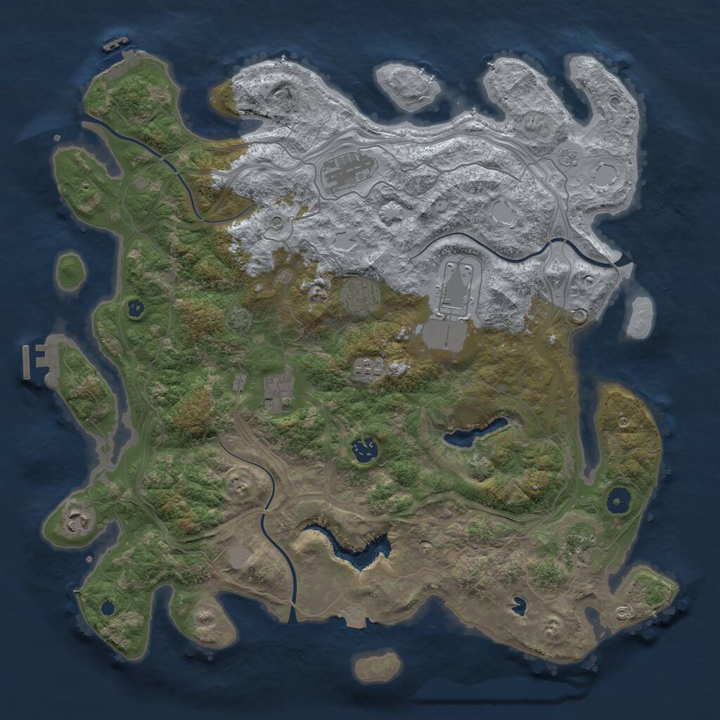 Rust Map: Procedural Map, Size: 4250, Seed: 89680999, 14 Monuments