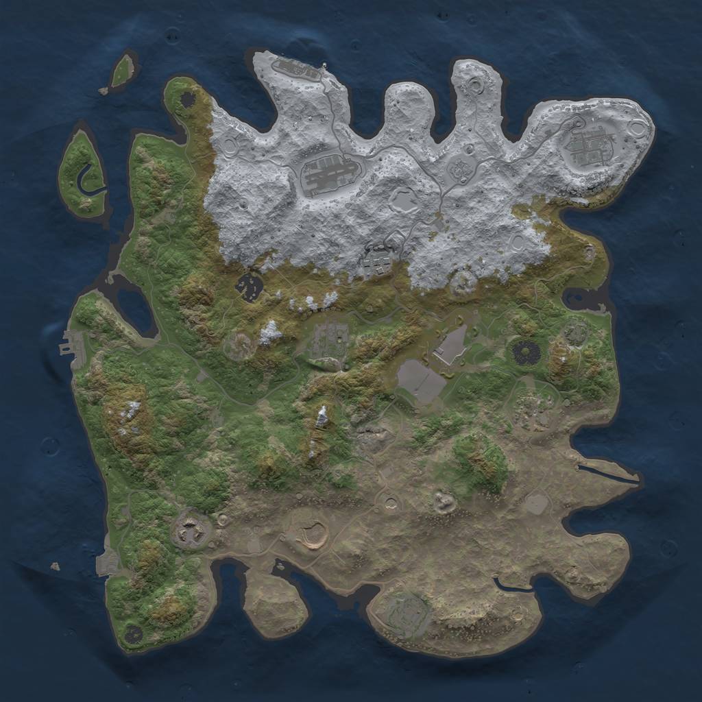 Rust Map: Procedural Map, Size: 3900, Seed: 30176440, 18 Monuments