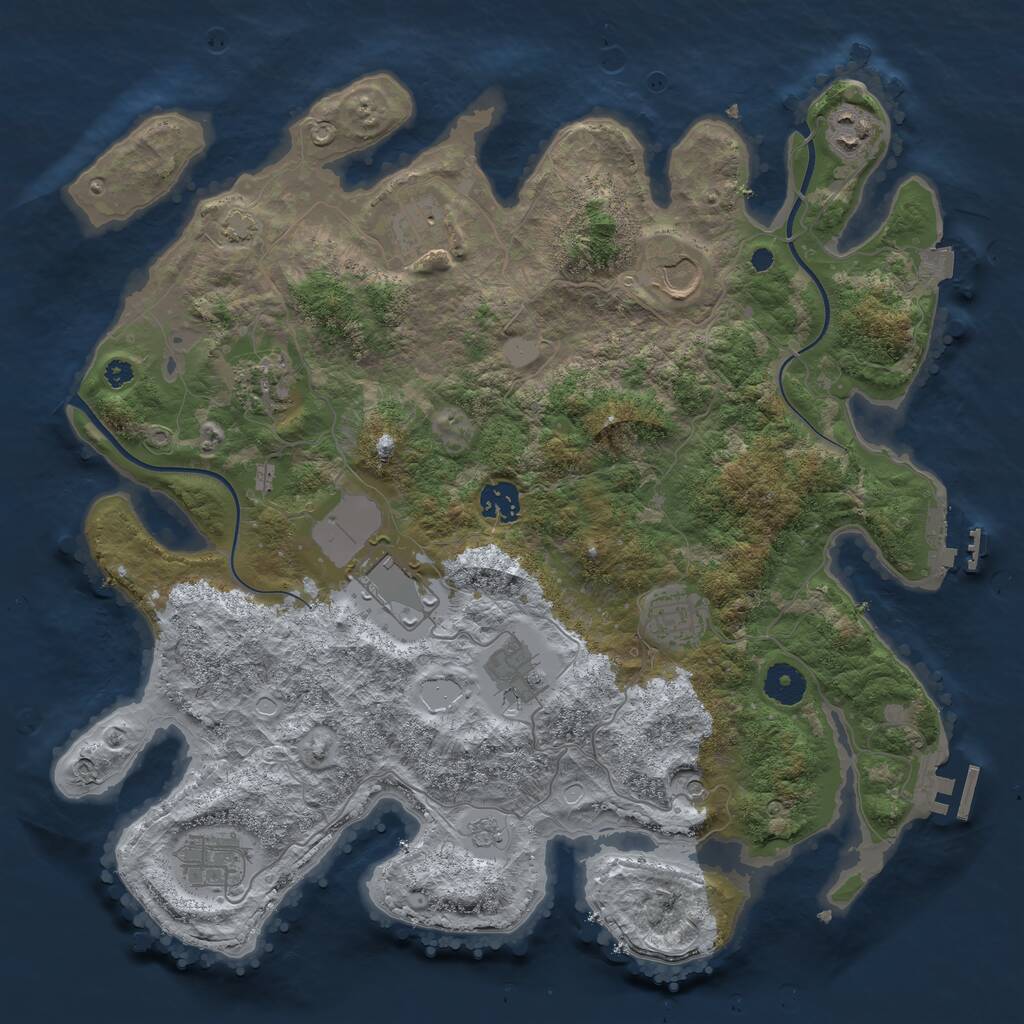 Rust Map: Procedural Map, Size: 3750, Seed: 92182882, 15 Monuments