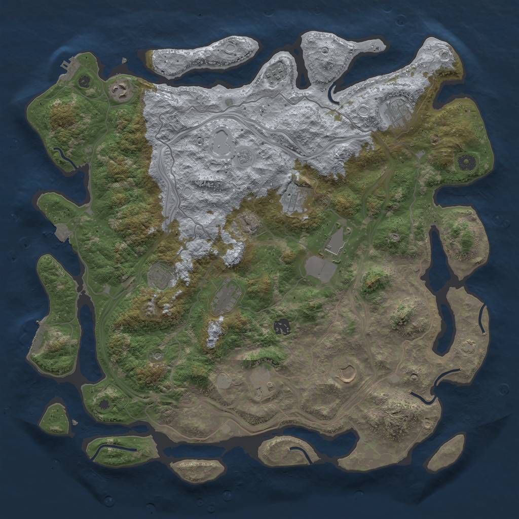 Rust Map: Procedural Map, Size: 4500, Seed: 133473513, 18 Monuments