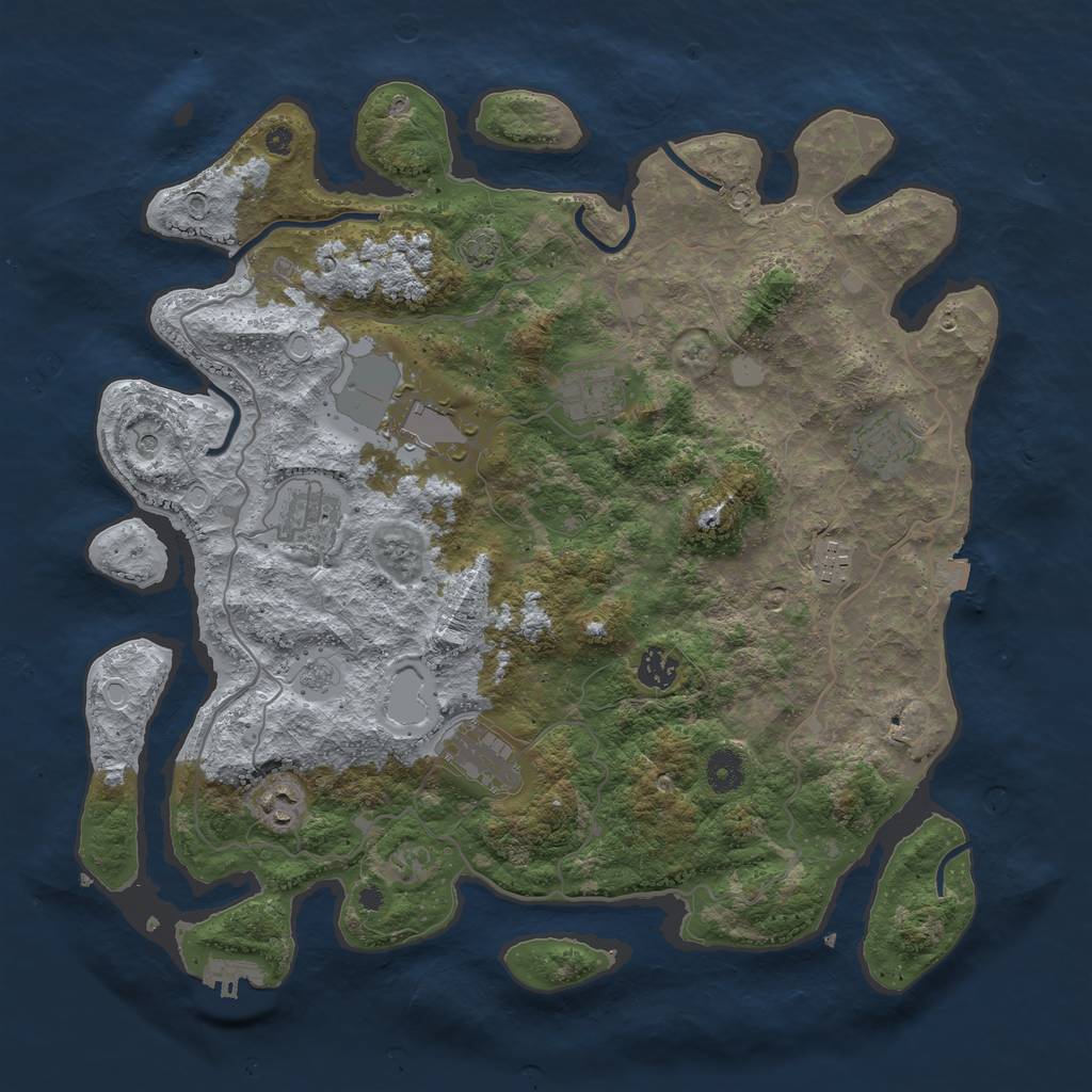 Rust Map: Procedural Map, Size: 4000, Seed: 25414800, 15 Monuments