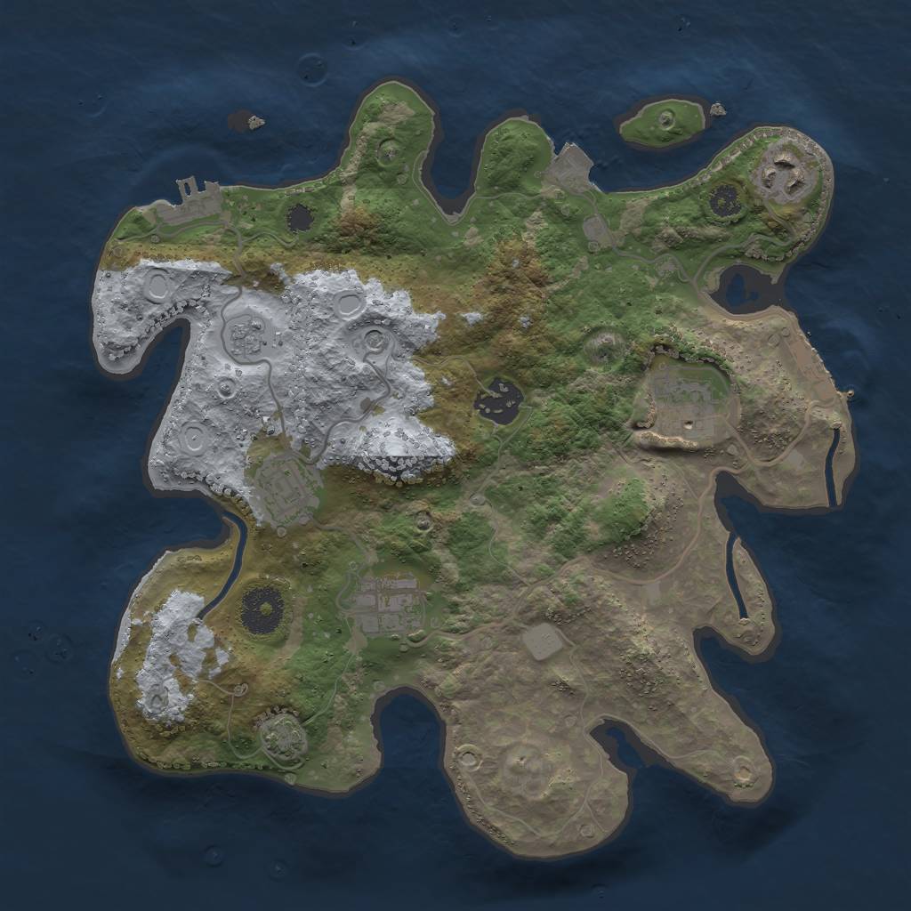 Rust Map: Procedural Map, Size: 3000, Seed: 547498729, 13 Monuments