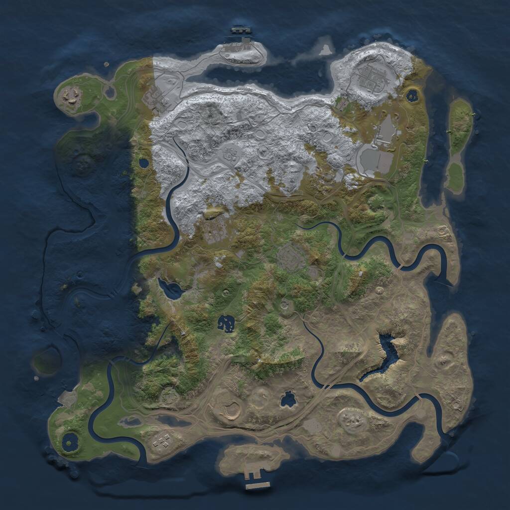 Rust Map: Procedural Map, Size: 4250, Seed: 31259527, 16 Monuments