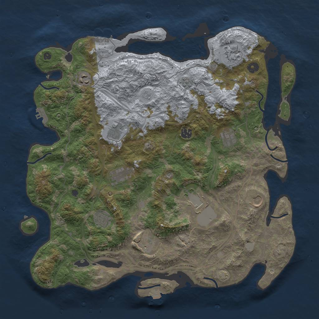 Rust Map: Procedural Map, Size: 4250, Seed: 31259527, 19 Monuments