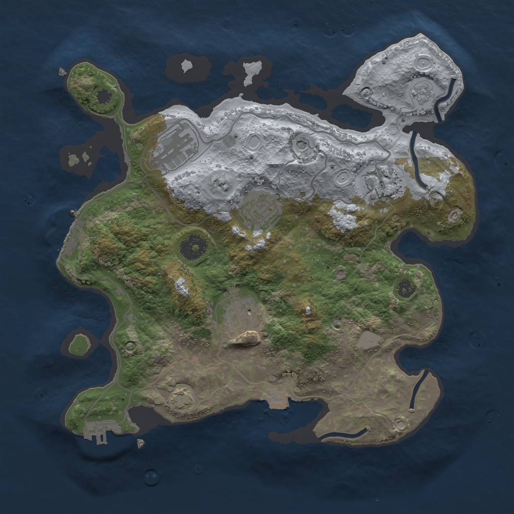 Rust Map: Procedural Map, Size: 3000, Seed: 54624212, 12 Monuments