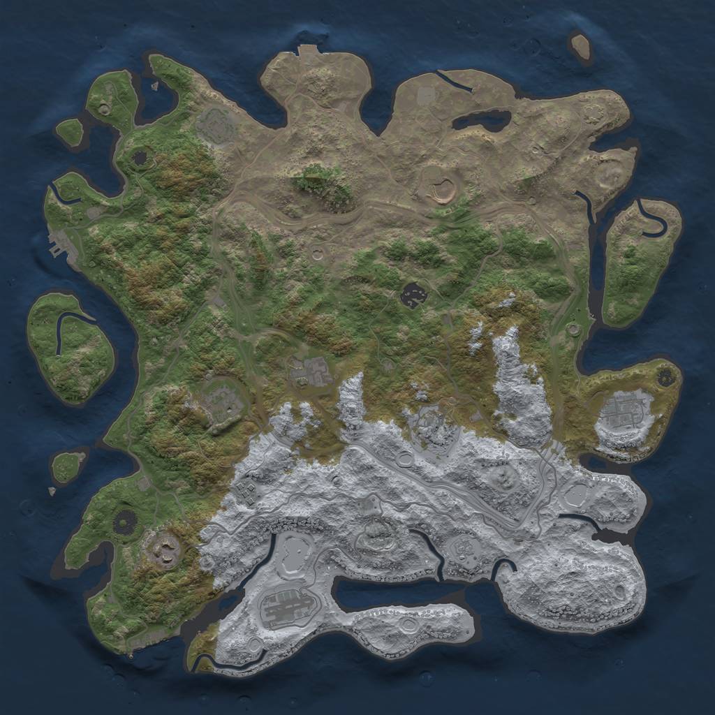 Rust Map: Procedural Map, Size: 4300, Seed: 50954520, 18 Monuments