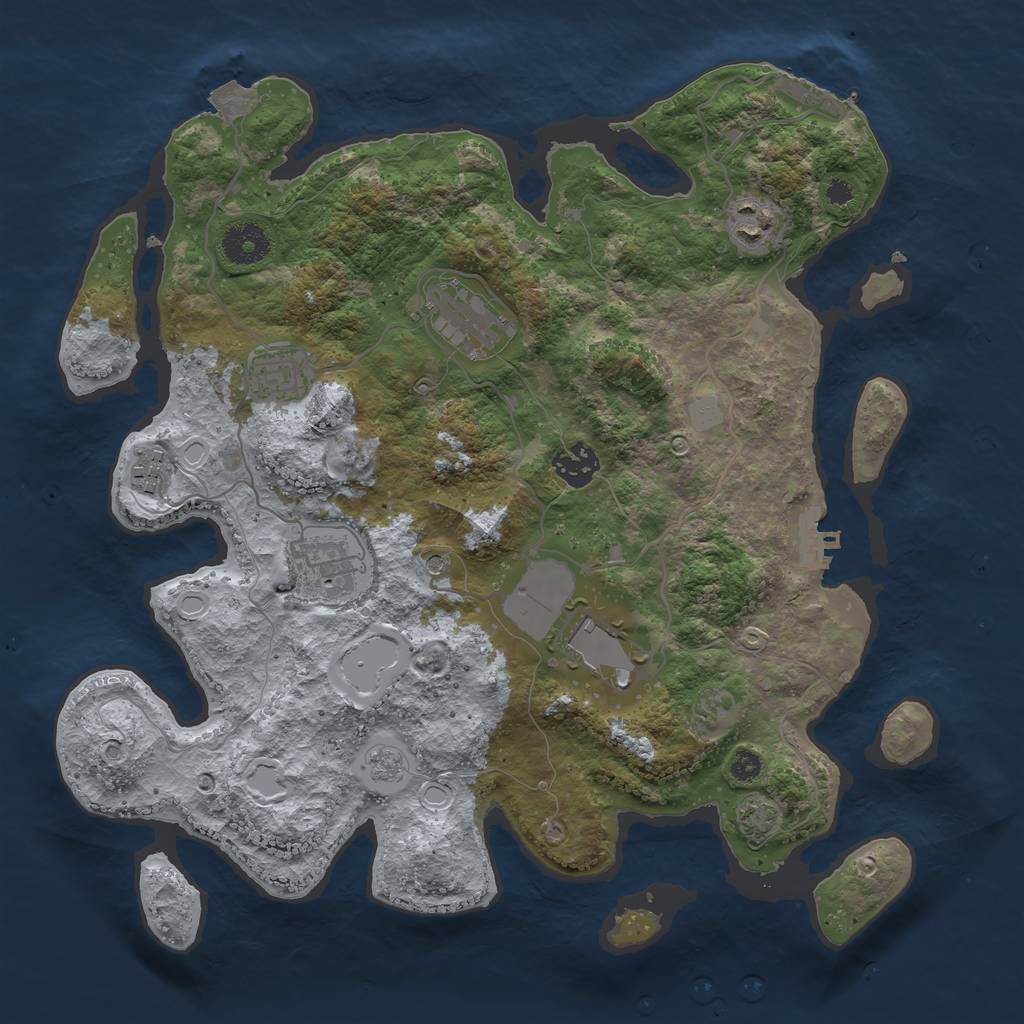 Rust Map: Procedural Map, Size: 3500, Seed: 109543553, 15 Monuments
