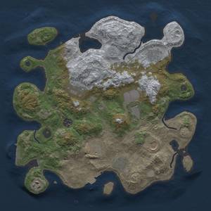 Thumbnail Rust Map: Procedural Map, Size: 3500, Seed: 666610265, 15 Monuments