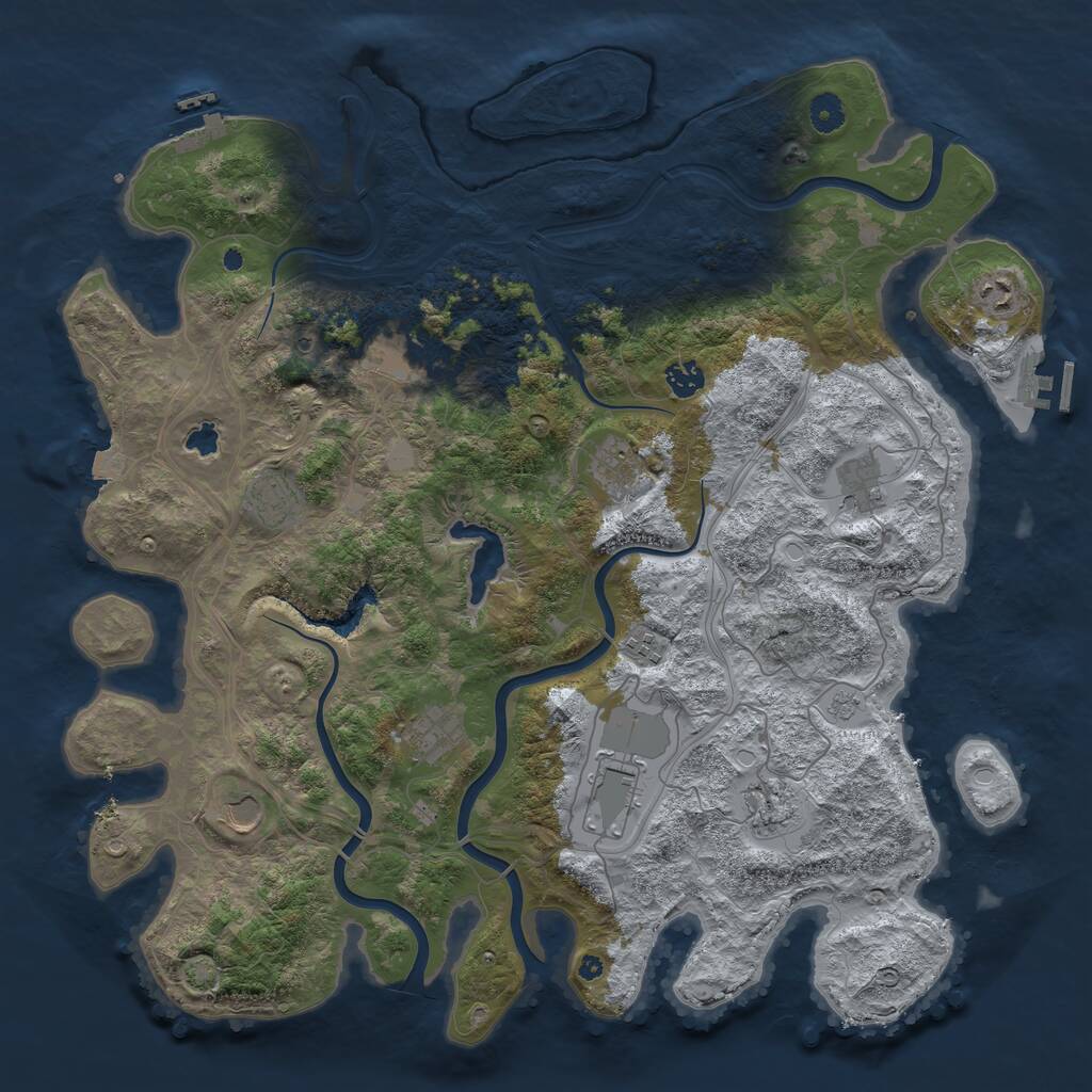Rust Map: Procedural Map, Size: 4400, Seed: 28806921, 17 Monuments