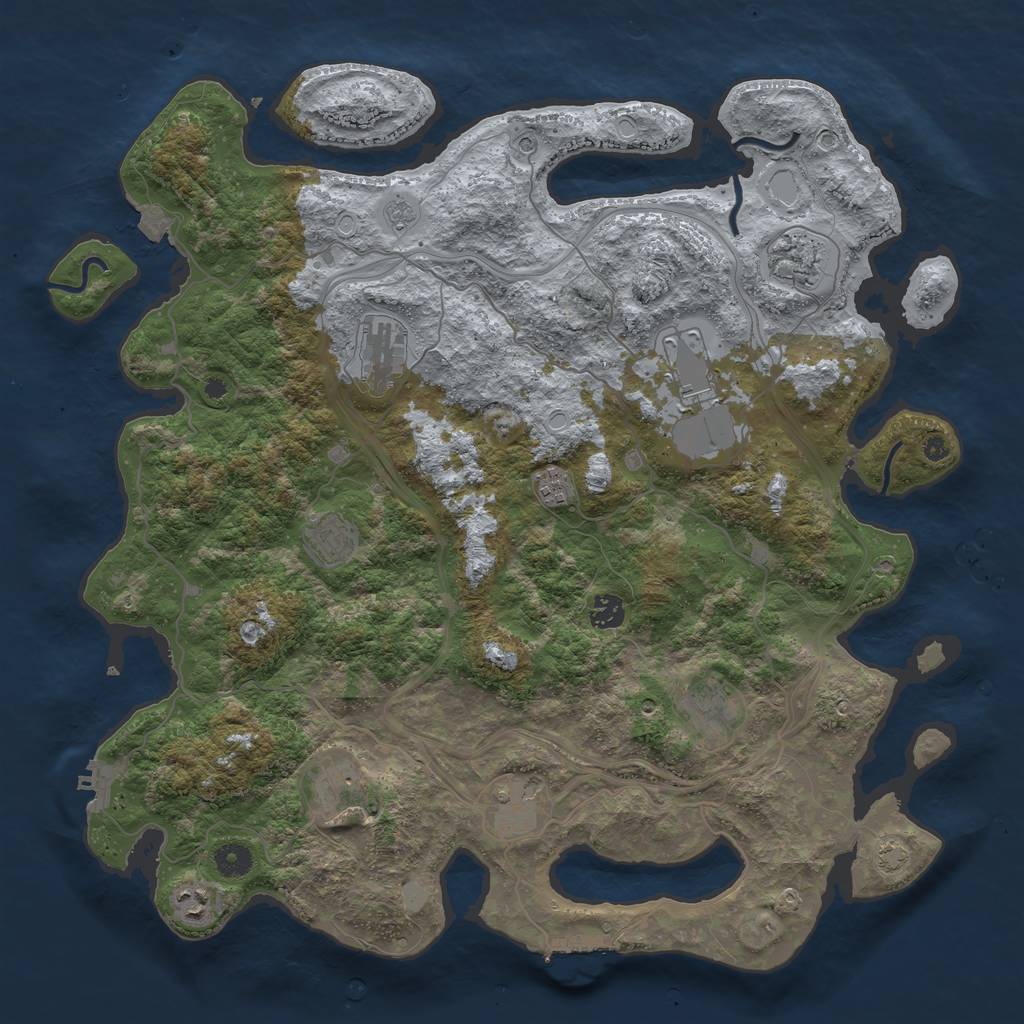 Rust Map: Procedural Map, Size: 4300, Seed: 58925499, 18 Monuments